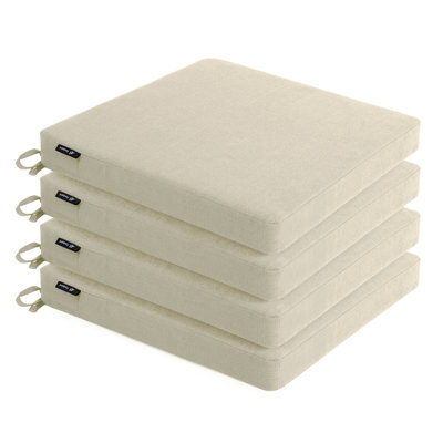 Outdoor Chair Cushion Set of 4, Rainproof & Fade Resistant Square Corner Patio Furniture Cushions
