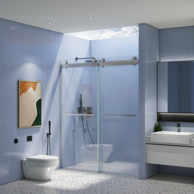 Porte de douche sans cadre avec l 48 po x H 76 po