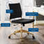 Chaise de bureau en velours Jive-1309142830