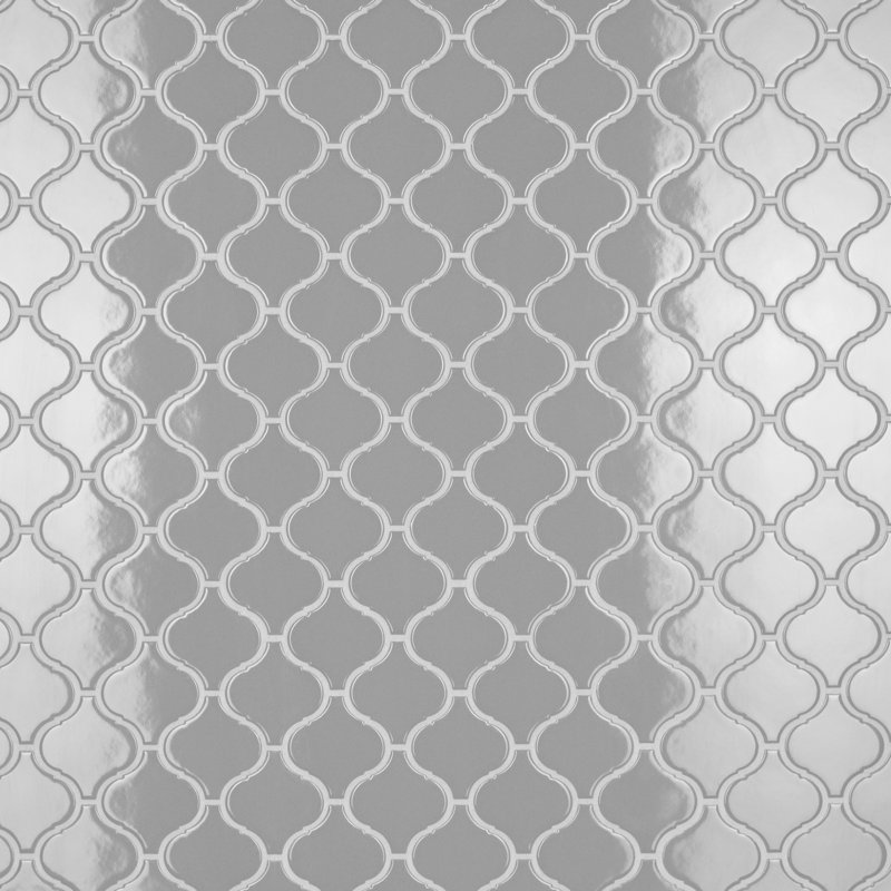 Metro Lantern 9-1/2 " x 10-3/4 " Porcelain Mosaic Floor and Wall Tile, Light Gray Glossy