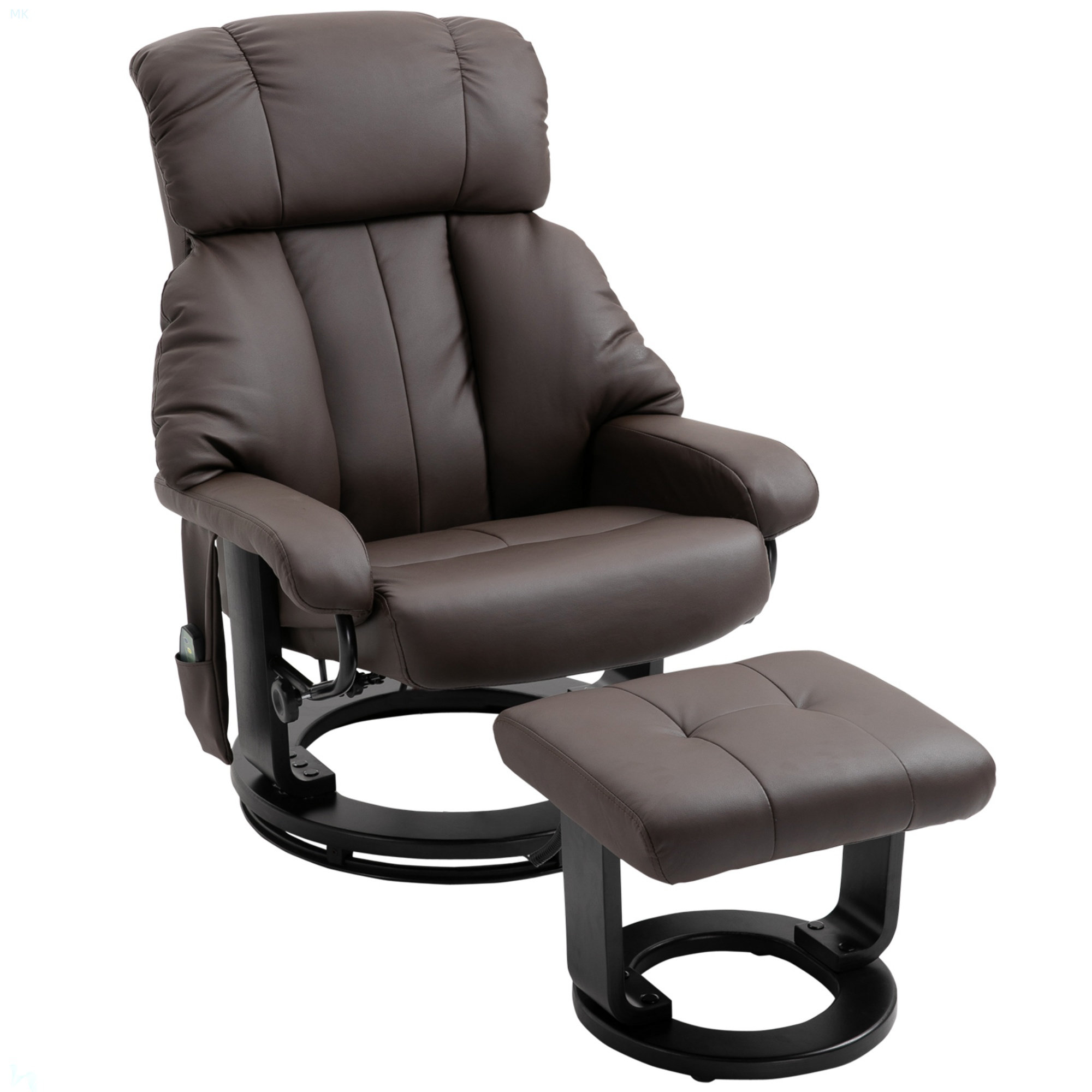 Latitude Run® Massage Recliner Chair With Ottoman, 360° Swivel Recliner ...