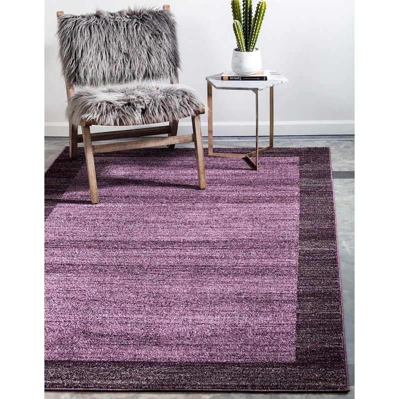 Tapis mauve à motif géométrique Desdemona, Rectangle 6 pi x 9 pi
