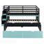 Lit double mezzanine double avec bureau coulissant et lit gigogne simple, lit superposé multifonctionnel avec 2 tiroirs de rangement et marches de rangement, jeu de lit et poste de travail peu encombrant-133411613
