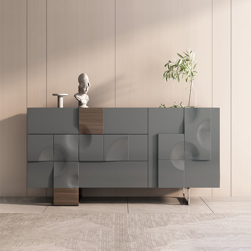 Creative Modern Sideboards Living Room Lockers. Sideboard, Gray, 35.43" H x 63" W x 15.74" D