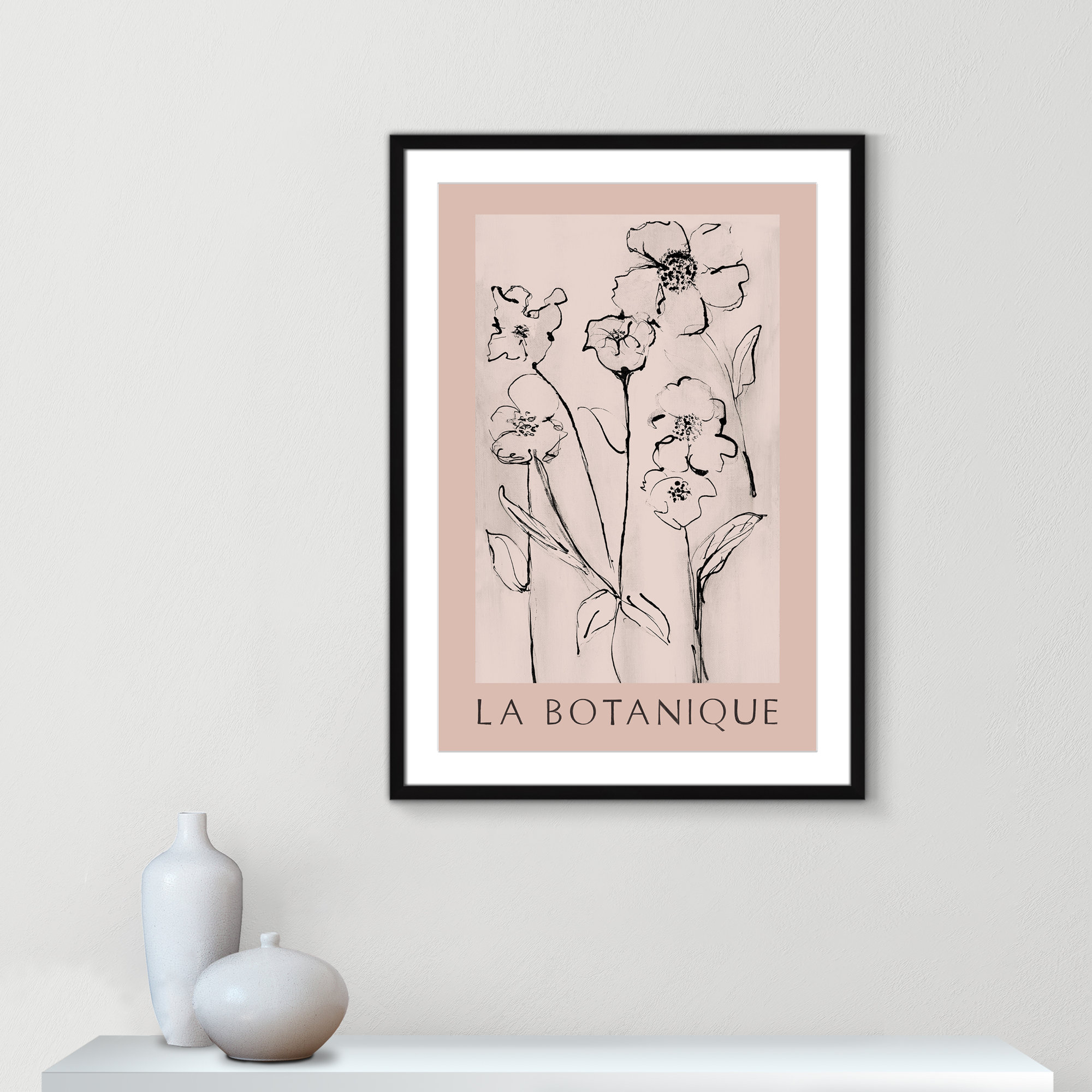 Botanical Poster Collection " La Botanique " by Susan Jill, 35.5" H x 25.5" W x 1.25" D, Black Single Picture Frame, Yes