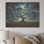 Blue Serengeti Tree I - Arbre africain sur bois