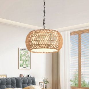 Woven Light Creative Chandeliers Decoration Chandelier Pendant Light Wicker Light with Fixtures Bird Cage Shade for Dinging Room