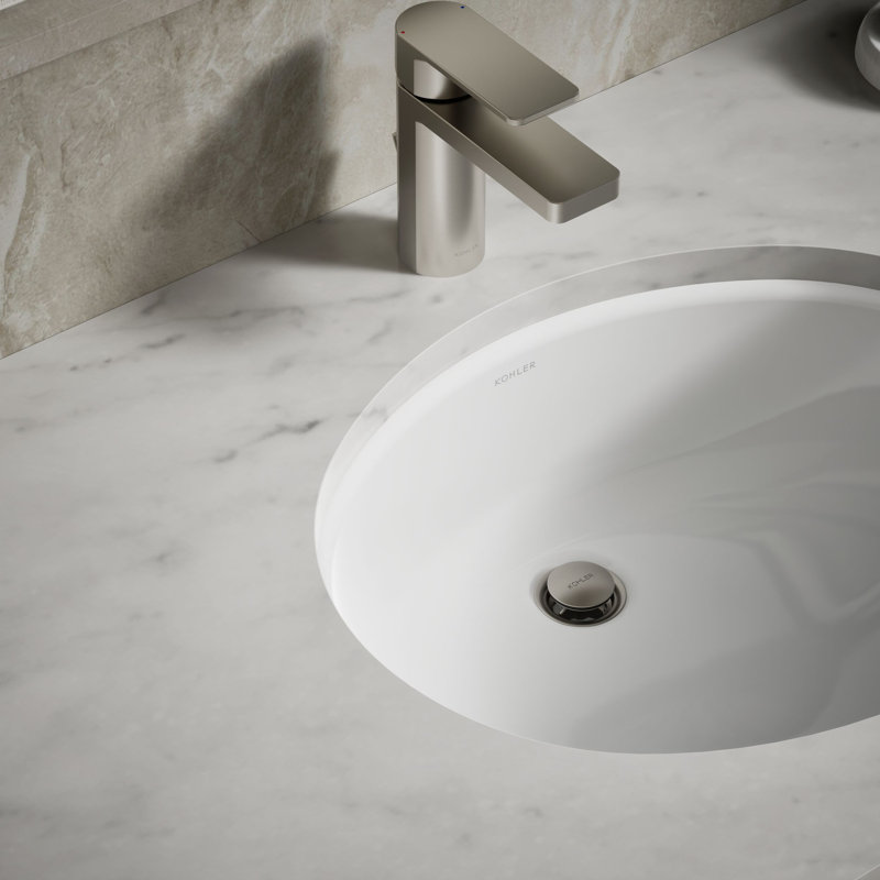 Caxton White Vistreous China Oval Undermount Bathroom Sink