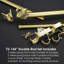 Tringle à rideaux double Elegant Swan avec fleuron décoratif, longueur réglable (disponible en or et argent)-970397344-970397346