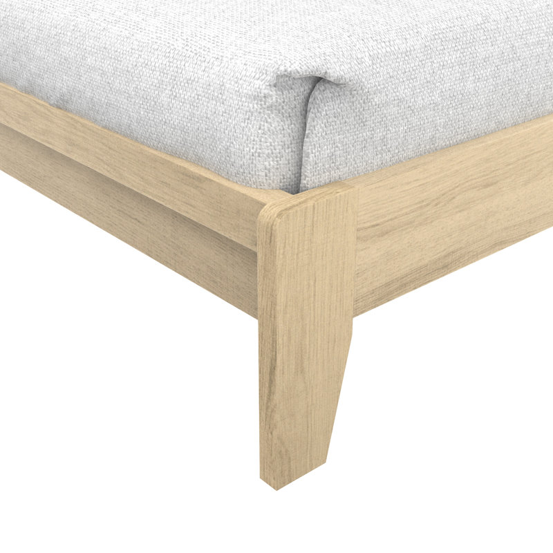 Allyannah Levison Platform Bed With Headboard, King, Oslo Oak/Cool Gray/Sage Green/White