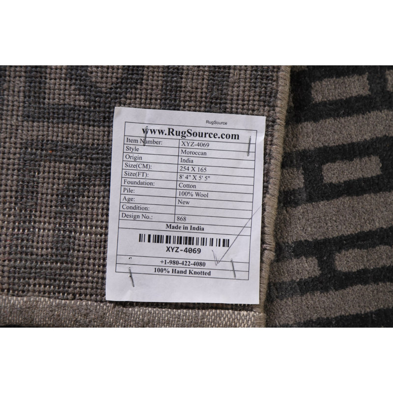 One-of-a-Kind 5'5" X 8'4" New Age Wool Area Rug in Grey
