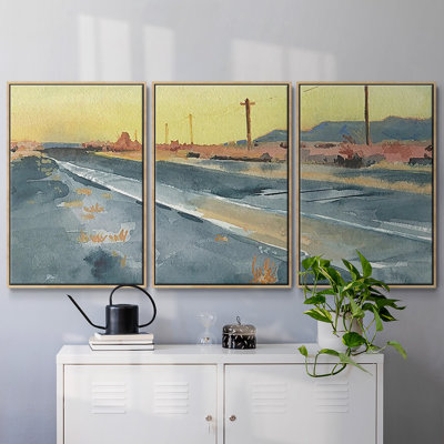 «Deserte Highway I», reproduction sur toile 3 pièces