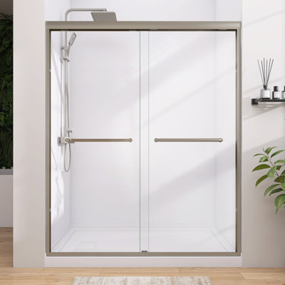 50" - 54" W x 72" H Double Sliding Semi-Frameless Shower Door