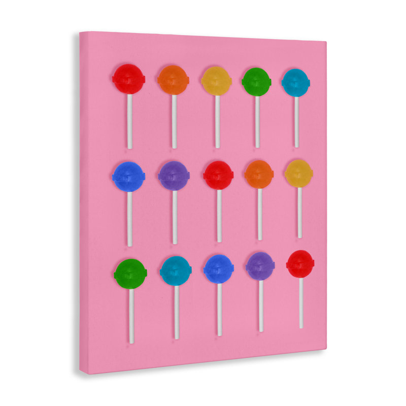 Toile quadrillée Rainbow Lollipop, design par Lish Creative, 30 x 24
