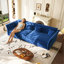 Canapé-lit escamotable surdimensionné de 100 po, canapé-lit convertible avec motif capitonné en tissu fait à la main, causeuse en velours multifonctionnel pour le salon, la chambre à coucher, un appartement, bleu-129442235