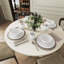 Service de table en porcelaine taillée en relief blanc 16 pièces Ebern Designs pour 4 personnes