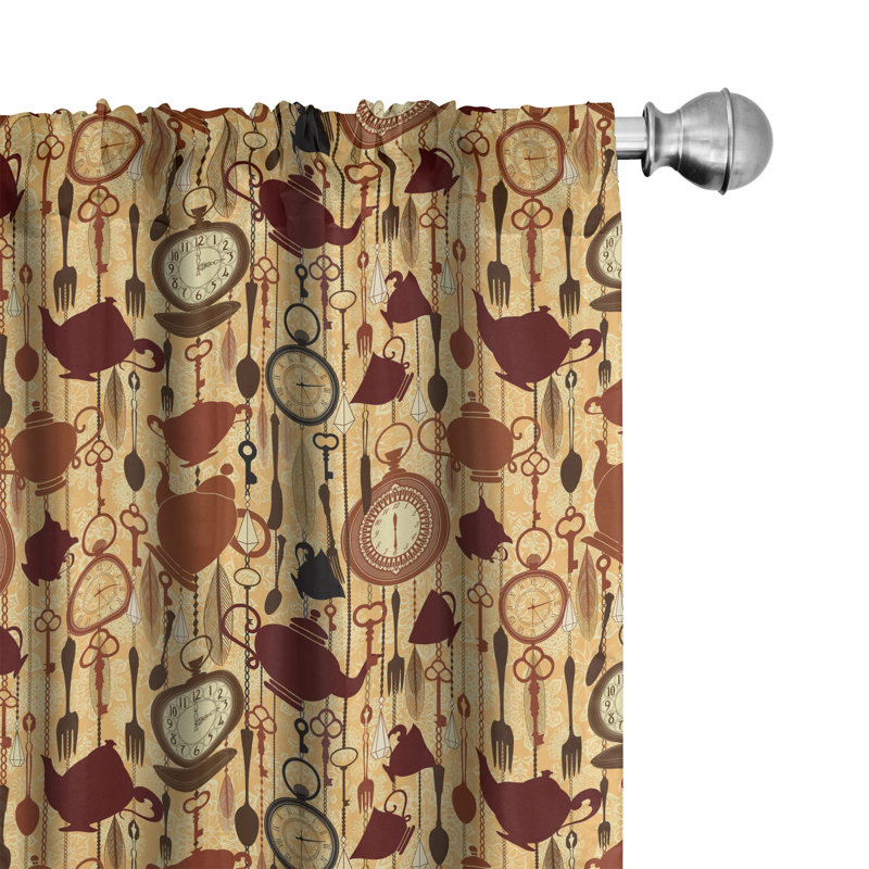 Tea Party Semi-Sheer Rod Pocket Sliding Panel, 28" x 95"