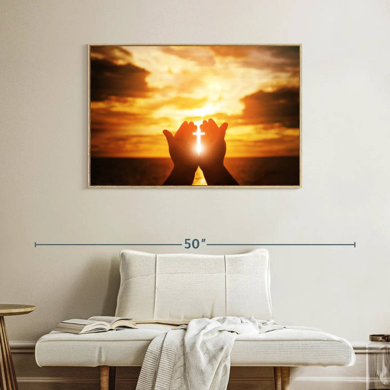 Religion, Cadre flottant en bois naturel, 40 po x 27 po