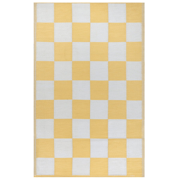 furn. Checkerboard Chequered Flatweave 120cm X 180cm Indoor / Outdoor ...