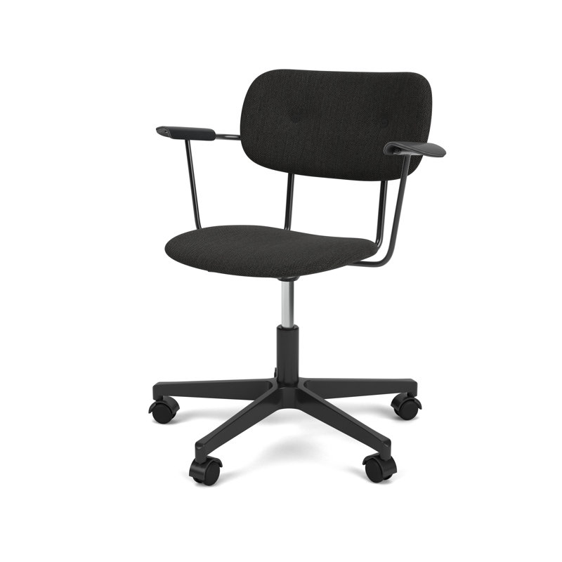 Co Swivel Task Chair, Black, Black, Wool Blend