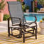 Fauteuil de patio moderne à structure en acier avec glissement fluide, idéal pour les jardins et les balcons-2061469432