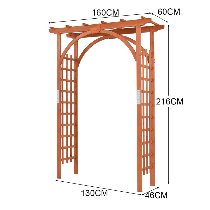 Valmonte 160cm W x 60cm D Solid Wood Arbour in Wood