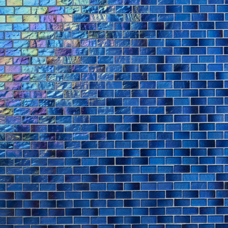 Carrelage mural mosaïque en verre brique irisée 1 x 2 11,73 po x 11,73 po Speckle (0,95 pieds carrés / feuille)