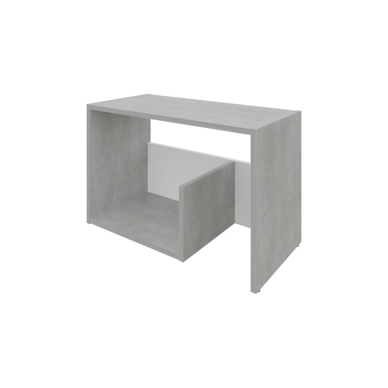 Table basse avec rangement ouvert, Blanc / Gris