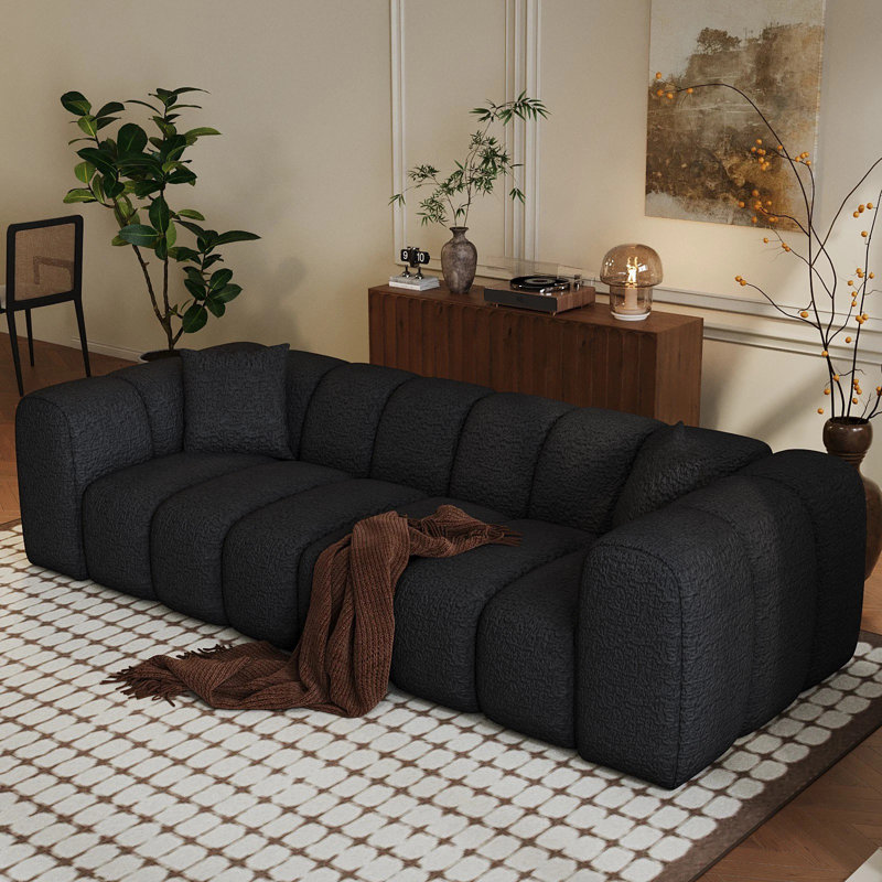 Canapé Boneless 102 po Cloud, canapé 4 places avec assise profonde, canapés confortables pour le salon, canapé moderne avec coussin rembourré, 2 coussins, bureau de chambre à coucher