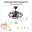 Ventilateur de plafond intérieur moderne avec télécommande et ensemble de lumière de ventilateur industriel rouge rouille sans pales-121427161