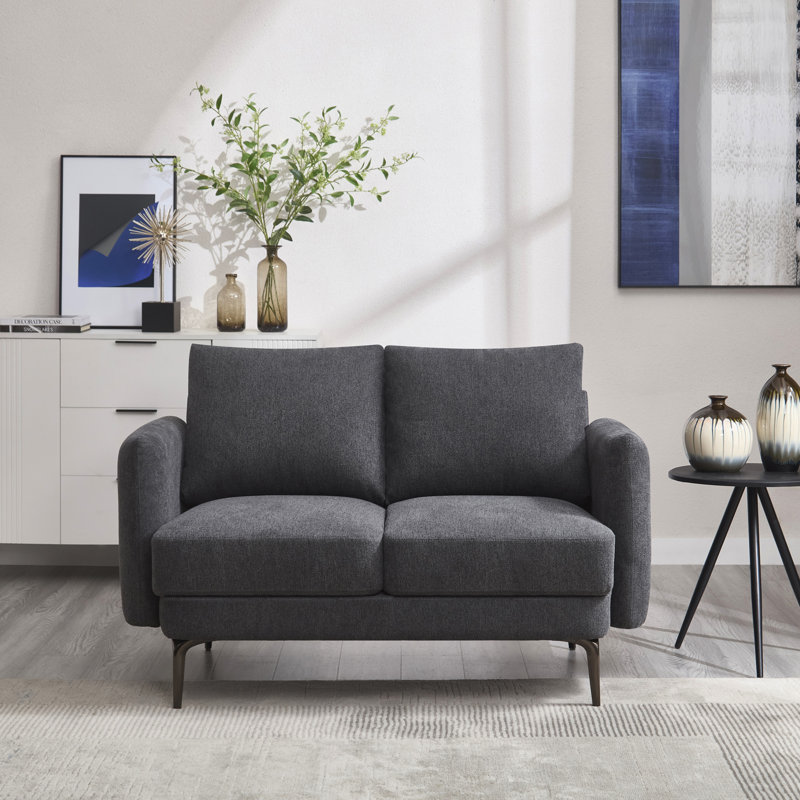 Sofia 2 Seater Fabric Sofa, Charcoal