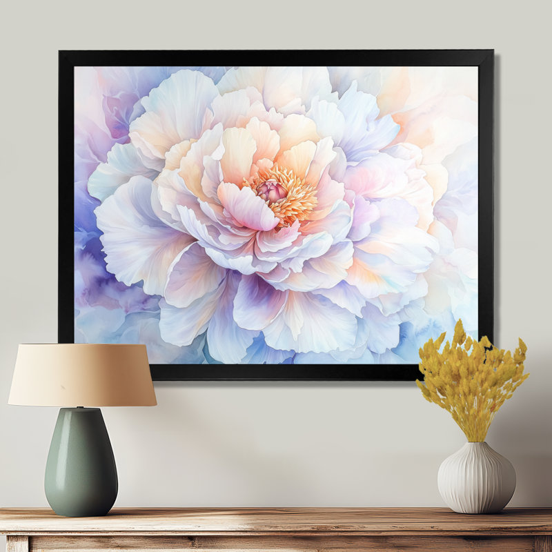 Pivoine printanière en pleine floraison II - pivoine, art mural, Reproduction encadrée d'une seule photo sans pass, Noir