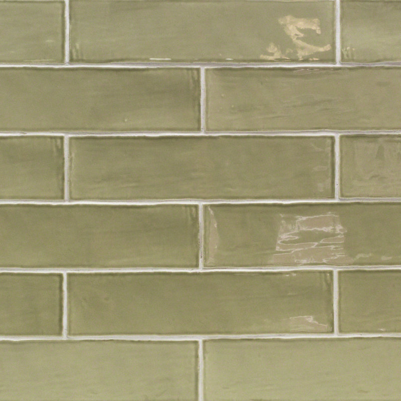 Barcelona 3 in. x 12 in. Polished Ceramic Subway Wall Tile (10.76 Sq. Ft. / Case), Kale