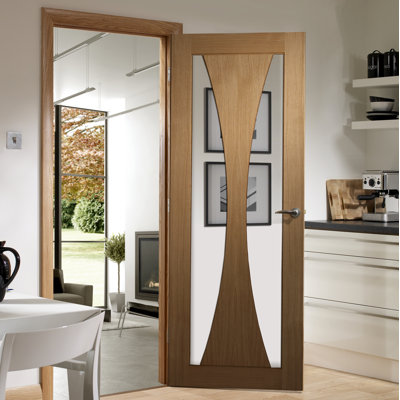 Internal Glazed Oak Verona Fire Door