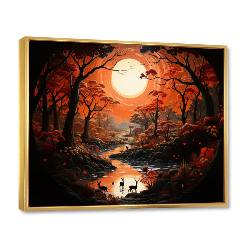 «Hinduisim Dharmas Journey the II», reproduction sur toile, H 12 po x l 20 po x P 1 po, Cadre flottant doré