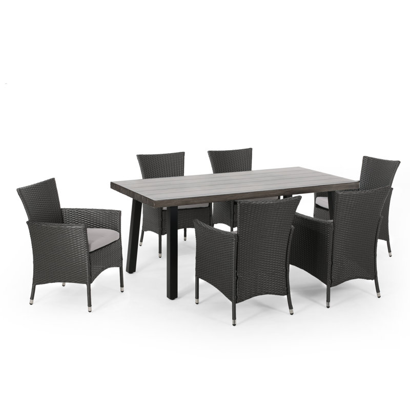 Ensemble repas 7 pièces avec coussins