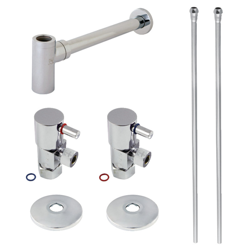 Kingston Brass Trimscape Modern Plumbing Supply Kit Combo, Brushed Nickel