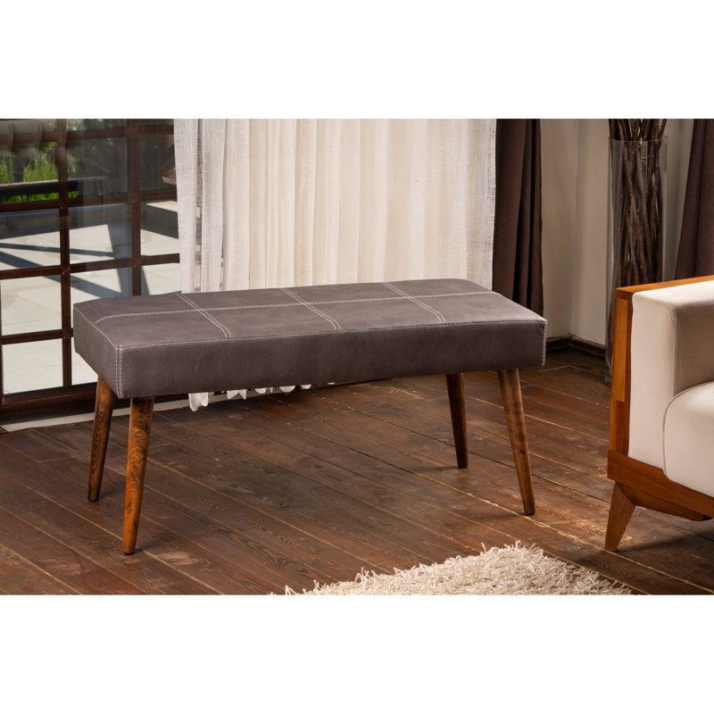 Repose-pieds élégant de couleur anthracite, 36,2 po x 17,3 po x 18,1 po | Structure en bois de hêtre, 32 mousses en mousse pour plus de confort | Tissu facile à nettoyer, design rustique moderne, parfait pour le salon et la chambre à coucher
