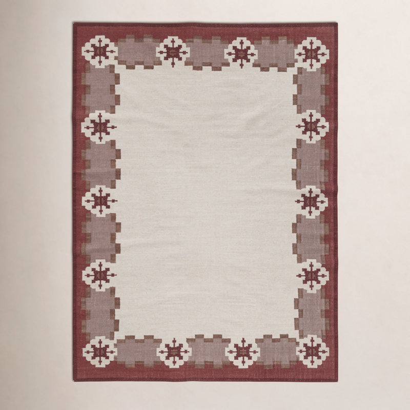 Tapis d'intérieur en laine Heidi, Rouge, 7 pi 9 po x 9 pi 9 po