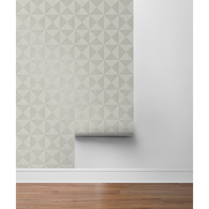 Geometric Vinyl Peel & Stick Wallpaper Roll, Lunar Gray