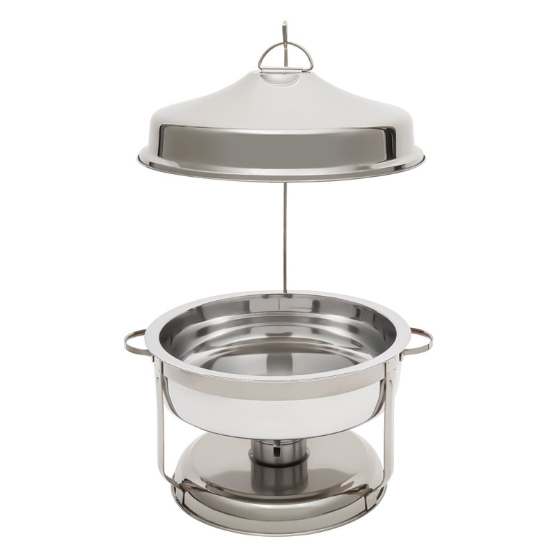 Stainless Steel 9 Quarts Round Chafing Dish, SIlver