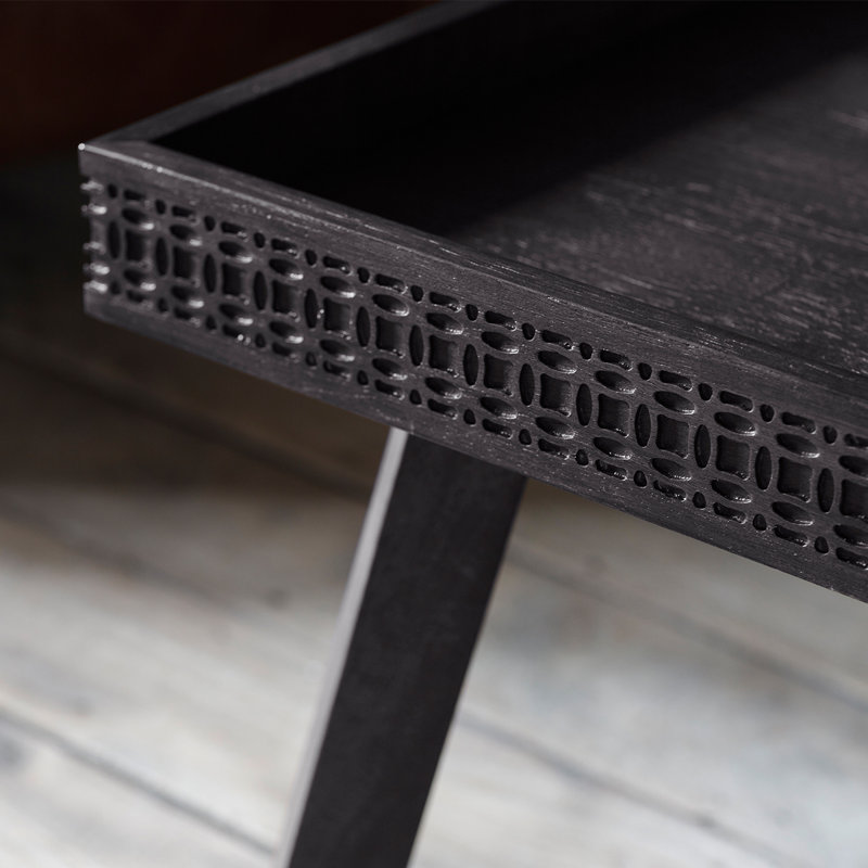 Cassilyn Solid Wood Trestle Coffee Table, Black