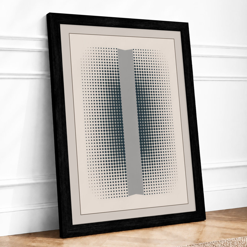 Halftone Forms Geometric - Framed Print, Black, A3 - 42.0 x 29.7 cm