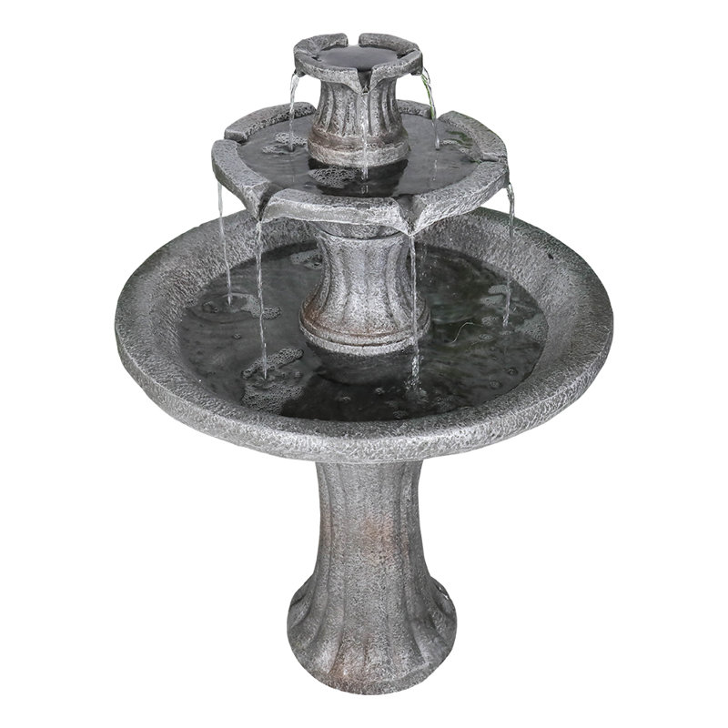 41.7" H 2-Tier Concrete Outdoor Fountain