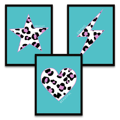 Leopard Strong Beautiful Heart - 3 Piece Print Set