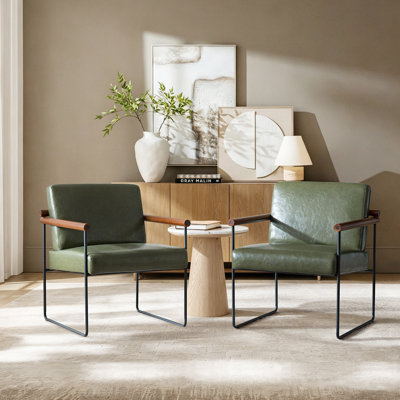 Fauteuil ergonomique moderne en similicuir avec base en métal Avelina