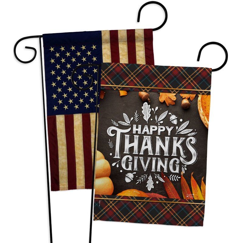Double Sided 18.5'' H x 13'' W Polyester Thanksgiving Garden Flag