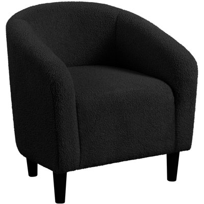 27”Wide Upholstered Solid Wood Barrel Accent Club Chair