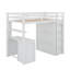 Lit mezzanine simple avec bureau, tiroirs et garde-robe-1087001671