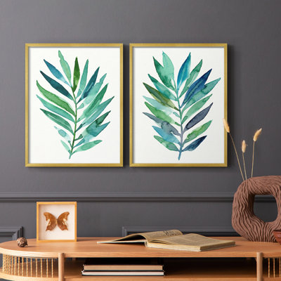 Palm Frond Flow I-Premium Framed Print -Ready to Hang - No Nails Required - No Nails Required